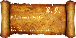 Méhesi Jetta névjegykártya